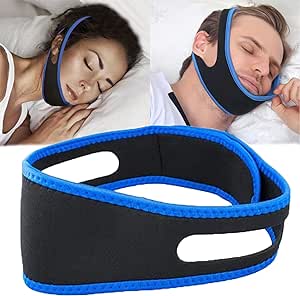 Chin Strap for Support Effective Anti Snoring Devices for Men Women, Comfortable, Breathable & Easily Adjustable Anti Snoring Chin Strap Blue