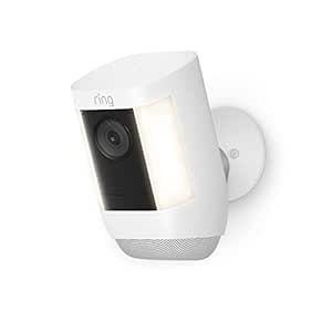 Certified Refurbished Ring Spotlight Cam Pro, Battery | 3D Motion Detection, Two-Way Talk with Audio , and Dual-Band Wifi (2022 release) - White