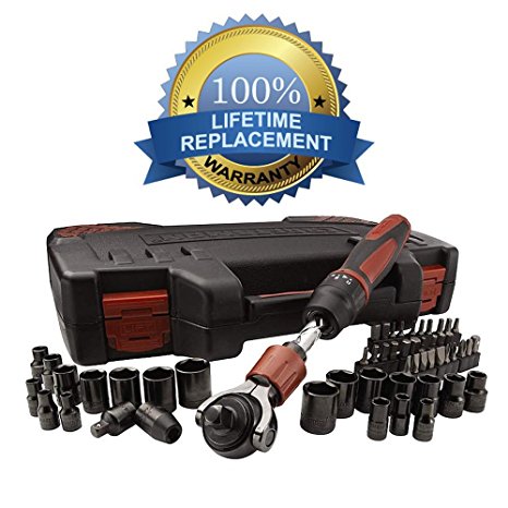 Craftsman 53-piece Mach Series Tool Set, Includes Both SAE and Metric Sockets, Driver Bits and the Reversible Helix Push Shaft Ratchet - Backed By Our Lifetime Replacement Guarantee!!!