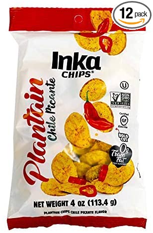 Inka Crops Inka Chips- Chile Picante Plantain chips,4 Ounce (Pack of 12)
