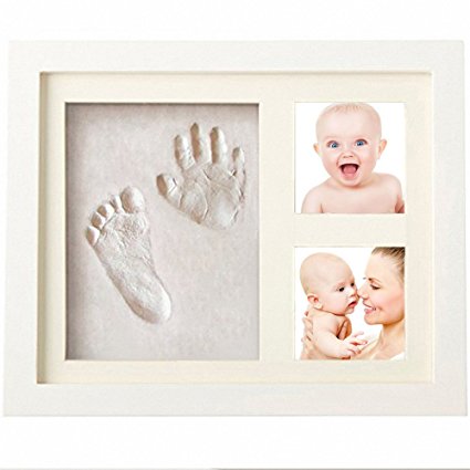 Baby Handprint and Footprint Photo Frame,Baby Shower Keepsake Preserves Priceless Memories Best Gift For Baby Registry