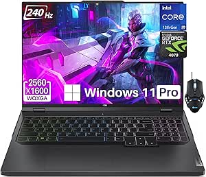 Lenovo 2024 Newest Legion Pro 5i Gaming Laptop, 16-inch WQXGA 240Hz Display, Intel 24-Core i9-13900HX, 64GB DDR5 RAM, 2TB SSD, NVIDIA GeForce RTX 4070, RGB Backlit KB, HDMI, Wi-Fi 6, Windows 11 Pro