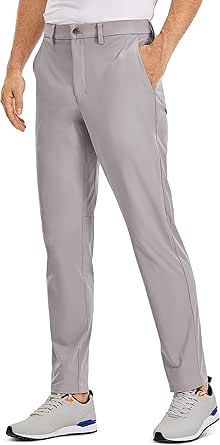 CRZ YOGA Men's All Day Comfy Golf Pants - 30"/32"/34" Quick Dry Lightweight Work Casual Trousers with Pockets