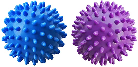 Professional Massage Balls Foot Ball Foot Massager Spiky Roller for Deep Tissue Trigger Point Plantar Fasciitis Reflexology Stress Therapy Myofascial Release(Blue   Purple)