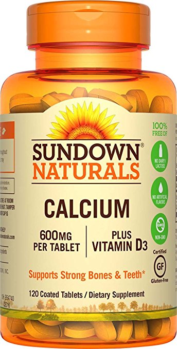 Sundown Naturals Calcium 600 mg Vitamin D3, 120 Tablets