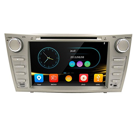 HIZPO Fit Toyota Camry Aurion 07-11 In Dash Double Din 8" Touch Screen GPS Navigation Radio Bluetooth SWC