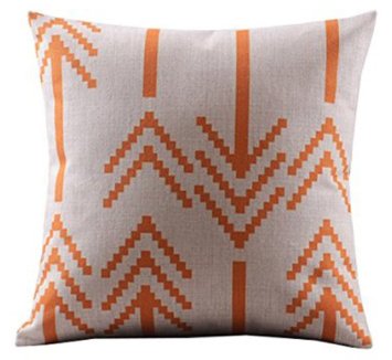 Create For-Life Cotton Linen Decorative Pillowcase Throw Pillow Cushion Cover Square 18" Retro Orange Bold Arrows