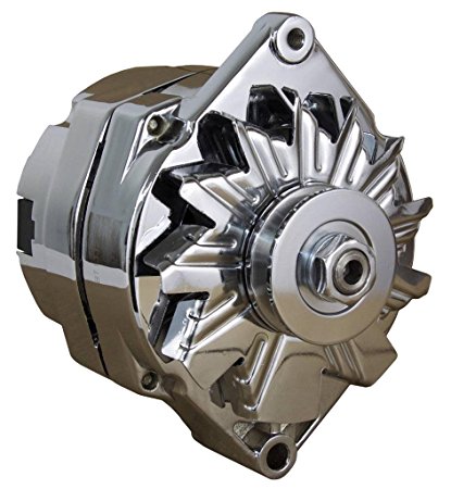 NEW CHROME CHEVY ALTERNATOR FITS 110 AMP 3-WIRE OR 1-ONE WIRE Setup 65-85 SELF EXCITING
