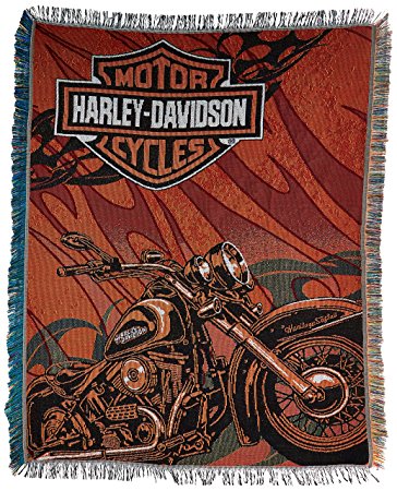 Harley Davidson, Cycle 48-Inch-by-60-Inch Acrylic Tapestry Throw by The Northwest Company