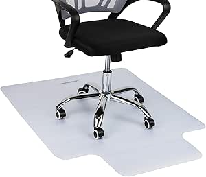 Mind Reader Office Chair Mat for Hardwood Floors, Under Desk Floor Protector, Rolling, PVC, 47" L x 35.25" W x 0.125" H, Clear