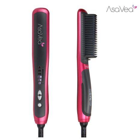 Hair Straightener Straightening Brush 3.0 From Asavea #1Rating Safest Ceramic Fastest Heating Detangling Styling Anti-scald Patented Design,Backed By FCC, Gift Packaging,Get Great Styler at Home!