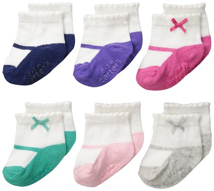 Carter's Baby-Girls Newborn Mary Jane Socks (Pack of 6)