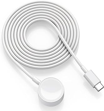 2024 New Upgraded version- for Apple Watch Charger，1M/3.3FT USB-C Fast Wireless Magnetic Charging Cable，Portable Watch Fast Charging Cord for Apple Watch with Series 9 8 7 6 5 4 3 2 SE Ultra 2 1，White