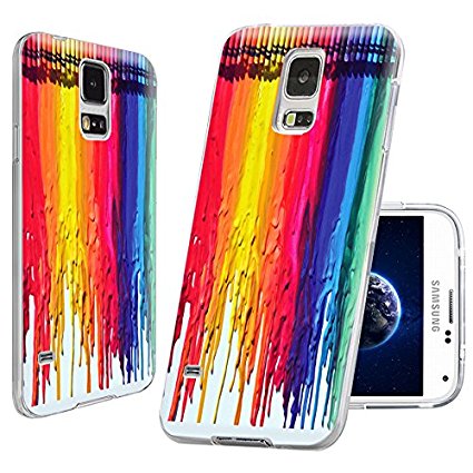 S5 Case,Samsung S5 Case,Galaxy S5 Case,ChiChiC full Protective Case slim durable Soft TPU Cases Cover for Samsung Galaxy S5 I9600,colorful watercolor