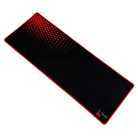 Taohy Extended Gaming Mouse Pad and Keyboard Pad,Smooth Surface and Precise Tracking,31.5"×11.8"×4mm Thick(black&Red)