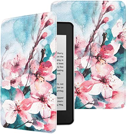 MoKo Case Fits Kindle Paperwhite (10th Generation, 2018 Releases), Premium Ultra Lightweight Shell Cover with Auto Wake/Sleep for Amazon Kindle Paperwhite 2018 E-Reader - Peach Blossom