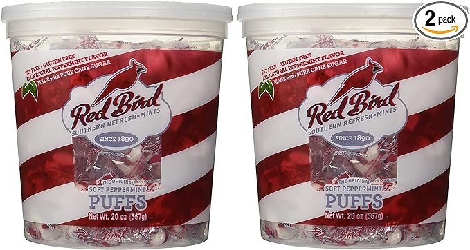 Red Bird Peppermint Puffs 18 oz tub (Original Version) ( Pack of 2 )