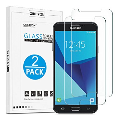 Samsung Galaxy J7 V/J7 Perx/J7 Sky Pro/J7 2017 Screen Protector-[2 Pack]OMOTON Tempered Glass Screen Protector [High Definition] for Samsung J7 V/J7 Perx/J7 Sky Pro/J7 2017 [5.5 Inch](2017 Released)