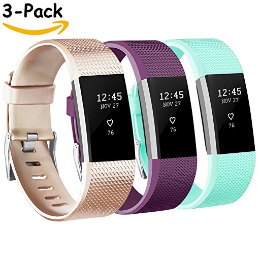 Vancle Fitbit Charge 2 Bands, Replacement Bands for Fitbit Charge 2 HR Sport Wristbands Small Large
