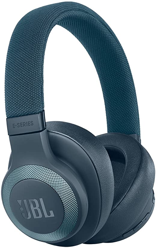 JBL E65BTNC Wireless Over-Ear Noise-Cancelling Headphones with Mic and One-Button Remote (Blue)