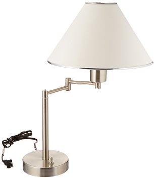 Boston HARBOR Swing Arm Adjustable Table Lamp, Brushed Nickel