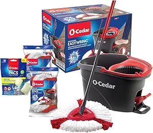 O-Cedar EasyWring Spin Mop & Bucket System  2 Power Refills with Citrus Cleaning PACS (Variety Pack)