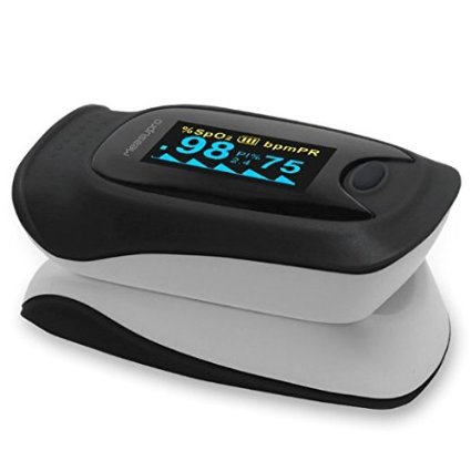 MeasuPro Instant Read Digital Pulse Oximeter, Oxygen Sensor and Pulse Rate Monitor with Carry Case and Lanyard CE, FDA Approved
