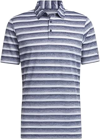 adidas Men's Two Color Stripe Golf Polo Shirt