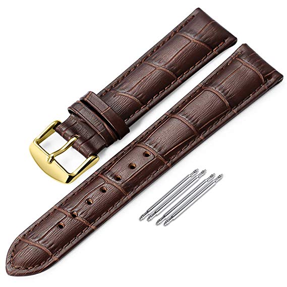 iStrap Watch Band Leather Watch Strap Alligator Grain Genuine Leather Replacement 12mm-18mm for Students for Men for Women