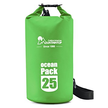 Mountaintop 10L/25L Waterproof Dry Bag Floating Gear Bags for Boating,Kayaking,Fishing,Beach,Rafting,Swimming,Camping,Canoeing and Snowboarding with 2 Shoulder Straps