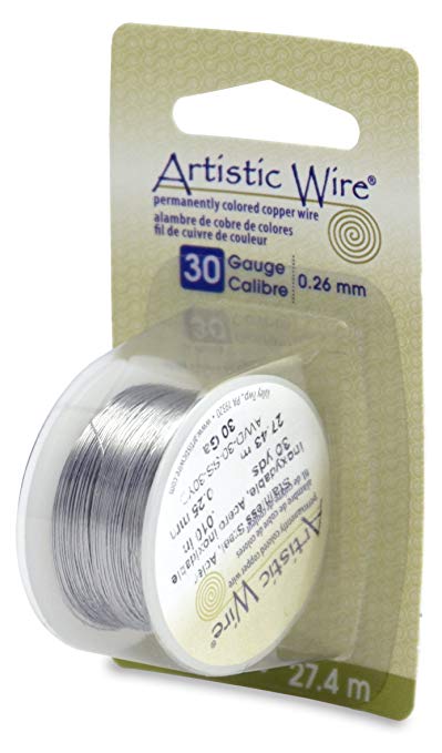 Artistic Wire Beadalon, 30 Gauge, Stainless, 30 yd (27.3 m) Craft Wire, Shiny Steel