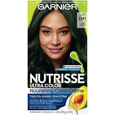 Garnier Hair Color Nutrisse Ultra Color Nourishing Hair Color Creme, Dark Matcha Em1, 1 Count