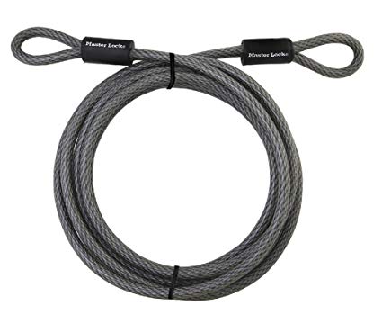 Master Lock 72DPF Heavy Duty Cable, 15 Feet Braided Steel, 3/8-Inch Diameter