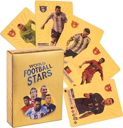 2023 World Cup Football Star Card, UEFA Champions League Gold Foil Cards, Soccer Cards Packs Collection Cards,No Repeat, Not Original