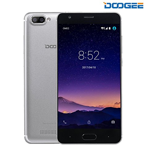 DOOGEE X20, Unlocked Phones Dual SIM Smartphone Unlocked Android 7.0 - 5.0" HD IPS Display - 1GB RAM   16GB ROM - 5MP Dual Camera - 3G Unlocked Cell Phones - Silver