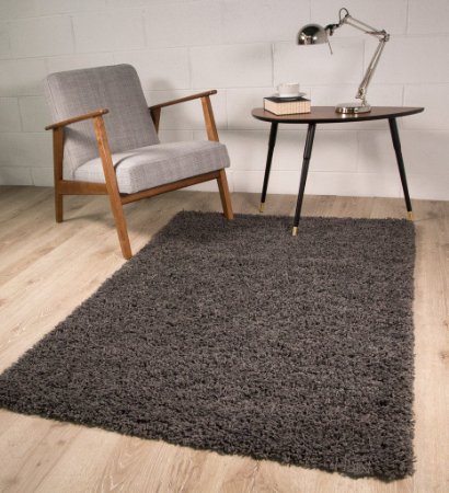 SUPER SOFT LUXURY GREY SHAGGY RUG 5 SIZES AVAILABLE 60cmx110cm (2ft x 3ft7")