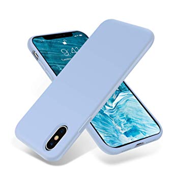 for iPhone X Case, OTOFLY [Silky and Soft Touch Series] Premium Soft Silicone Rubber Full-Body Protective Bumper Case Compatible with Apple iPhone X(ONLY) - Light Blue