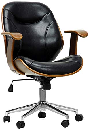 Baxton Studio Rathburn Modern Office Chair, Walnut/Black