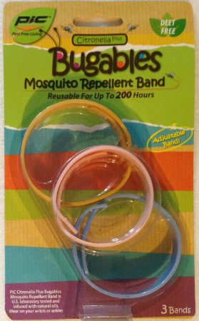 BUGABLES Mosquito Bug Repellent Bracelet Bands DEET FREE ReUsable For Up to 200 Hours (Set of 6)