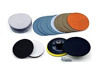 30pcs 4 Inch 60 240 600 1000 5000 10000 grit Wet/Dry Hook and Loop Sanding Discs 4" x M10 Thread Hook & Loop Back-up Sanding Pads Soft Foam Buffering Pad