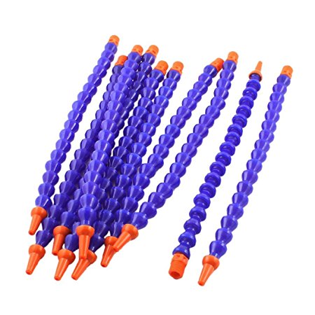 Oil Coolant Pipe - TOOGOO(R) 10PCS Round Nozzle 1/4PT Flexible Oil Coolant Pipe Hose Blue Orange