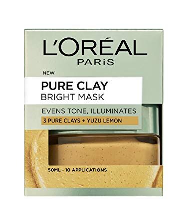 L'Oreal Paris 3 Pure Clays and Yuzu Lemon Bright Mask, 50 ml