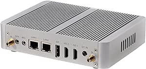 HUNSN Fanless Mini PC, Desktop Computer, HTPC, Kodi Box, Intel N100, BM34, AC WiFi, BT, 8 x USB, 2 x LAN, DP, 2 x HDMI, Barebone, NO RAM, NO Storage, NO System