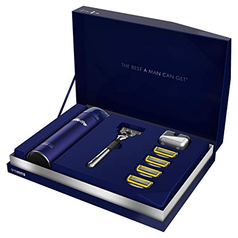 Gillette Fusion5 Proshield Chrome Razor Limited Edition Gift Pack with 4 Blade Refills, Shaving Gel   Razor Stand