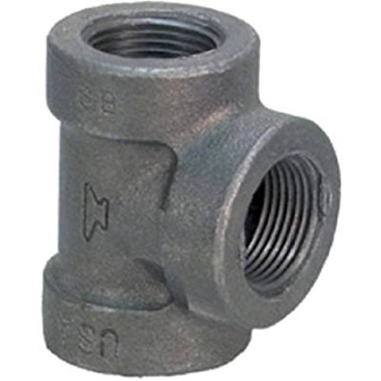 Anvil 8700120556, Malleable Iron Pipe Fitting, Tee, 1" NPT Female, Black Finish