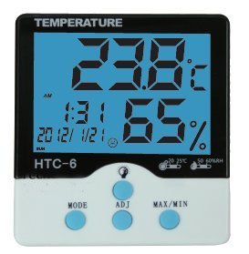 TechCode® LCD Digital Temperature Humidity Meter Thermometer with Blue Backlight(white , pack of 1)