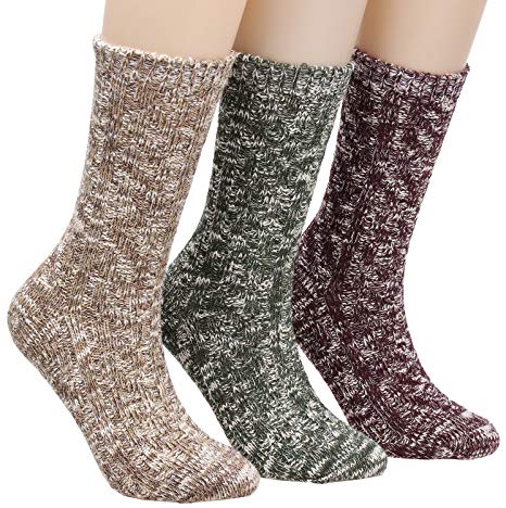 Galsang Super Thick Warm Comfort Knit Crew Winter Socks For Women 3 packs Size 5-11 A155