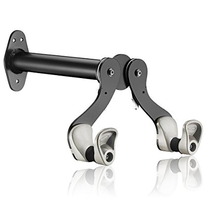 Ibera Bike Black Horizontal Wall Hanger, 45 Degree Adjustable Angle, Single Horizontal Storage Mount