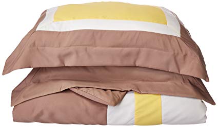 Chic Home Normandy 3-Piece Color Block Duvet Cover Set, Queen, Yellow
