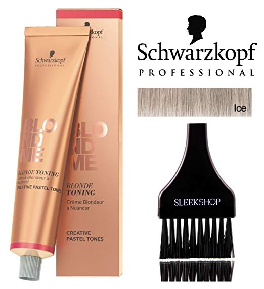 Schwarzkopf Professional Blond Me Blonde Toning (NEW VERSION - 2.1 oz); includes"Sleek Tint Brush" (ICE)